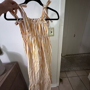 Faithfull the Brand Yellow and White Striped Dress